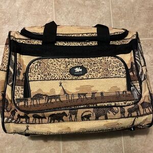 Dove tapestry Safari pattern travel tote